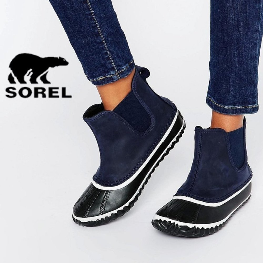 🆕SOREL Out 'N About Waterproof Chelsea Boot Navy - Picture 1 of 8